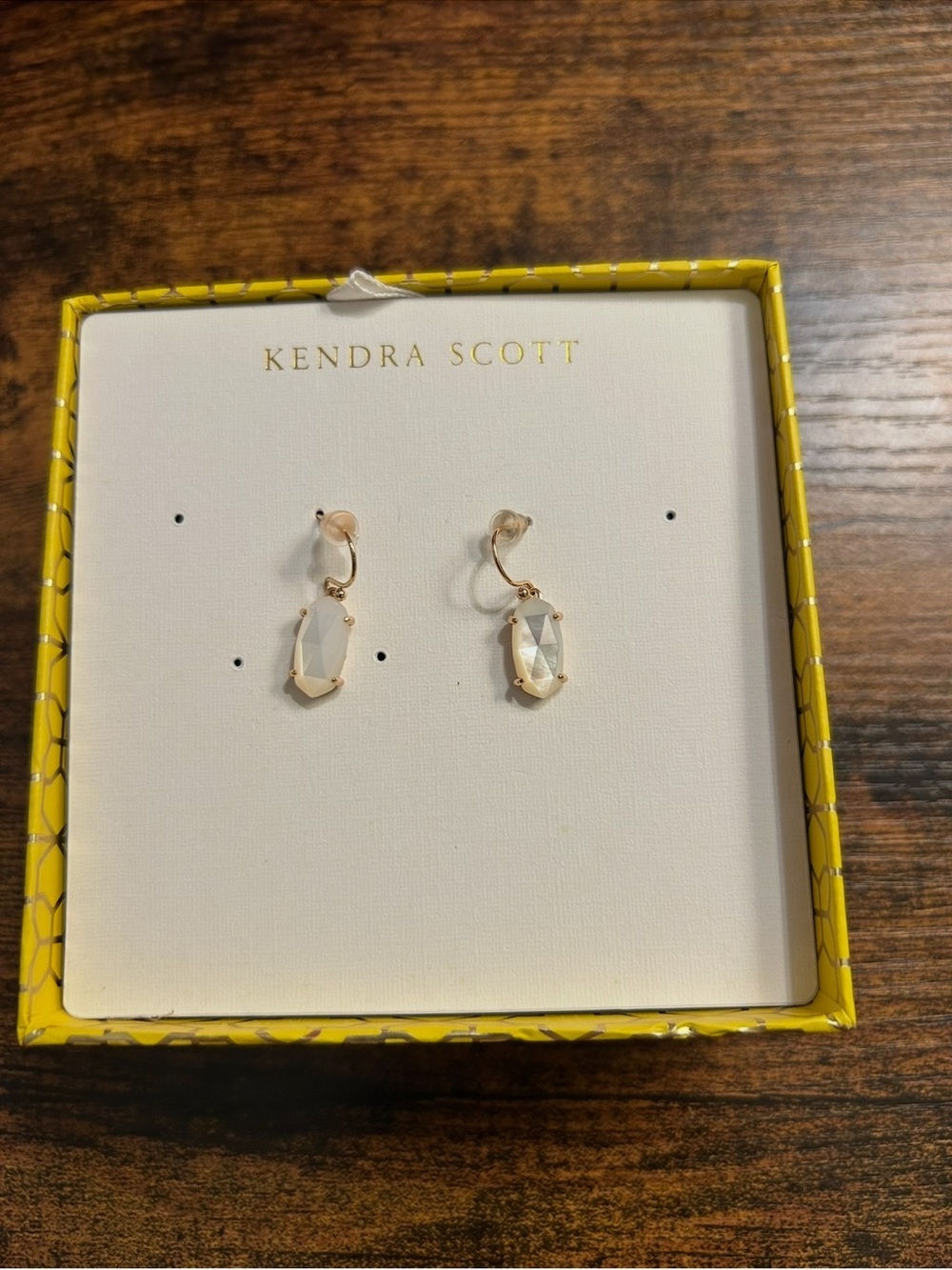 Kendra Scott Blue Drop Earrings | Gold Tone Statement Earrings | Coastal - Picture 2 of 4